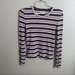 Madewell Striped Shirt with Button Sleeves